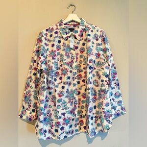 Talbots classic cotton shirt. Blossom paisley size 2Xp
